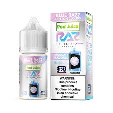 Pod Juice Blue Razz Cotton Clouds by Raz Salt 30ml